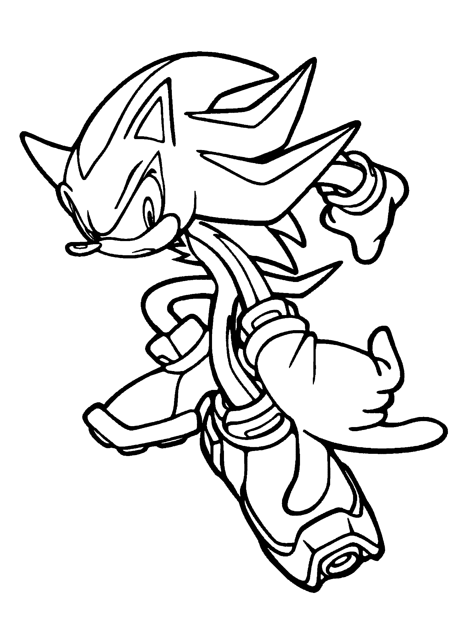 coloring page  shadow the hedgehog
