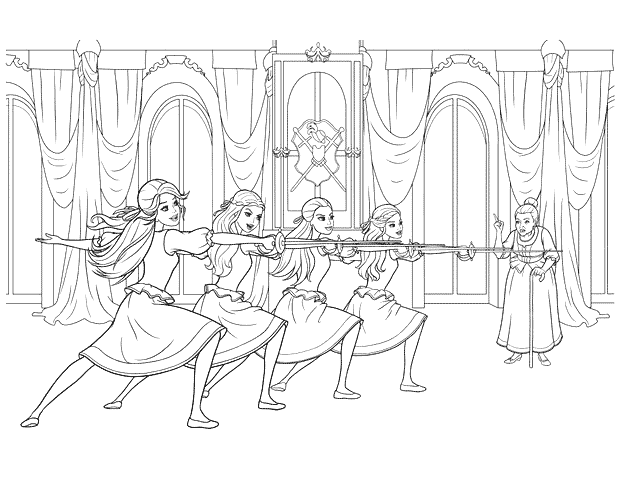 Coloring page - Barbie ea espada