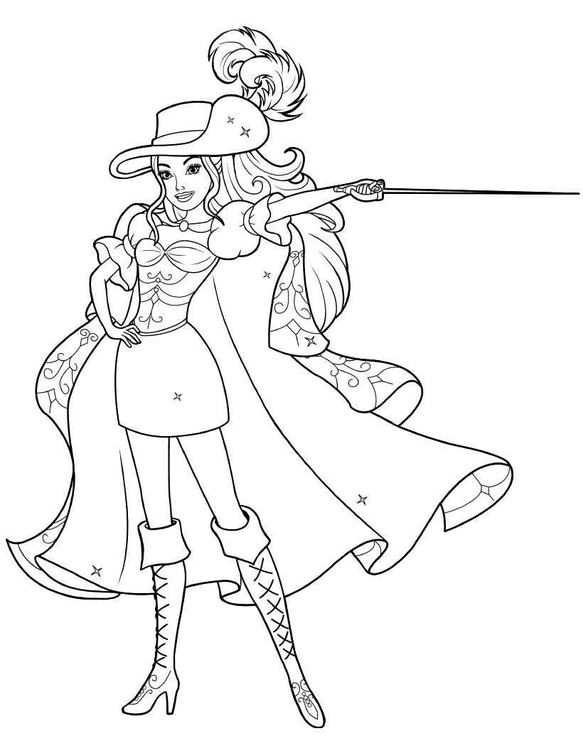 Coloring page - Barbie ea espada