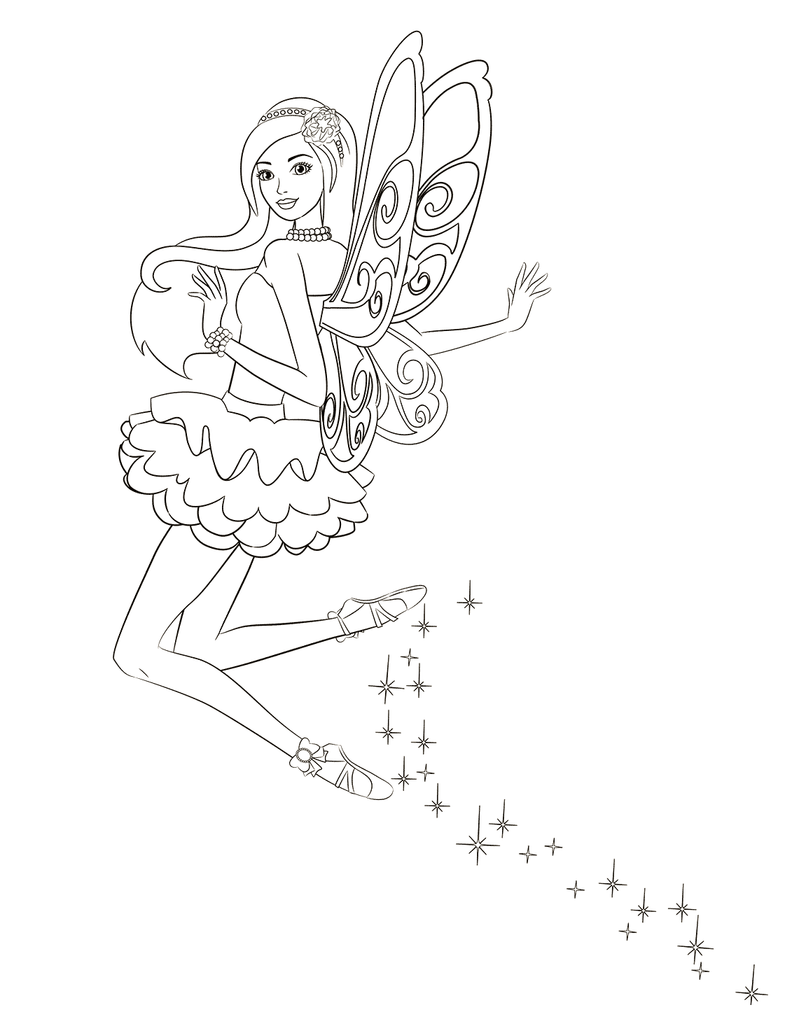 Desenho de Barbie fada para colorir