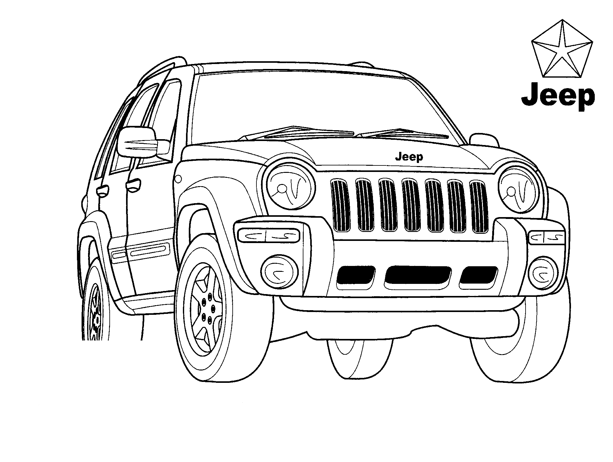 Coloring Page Jeep Universal