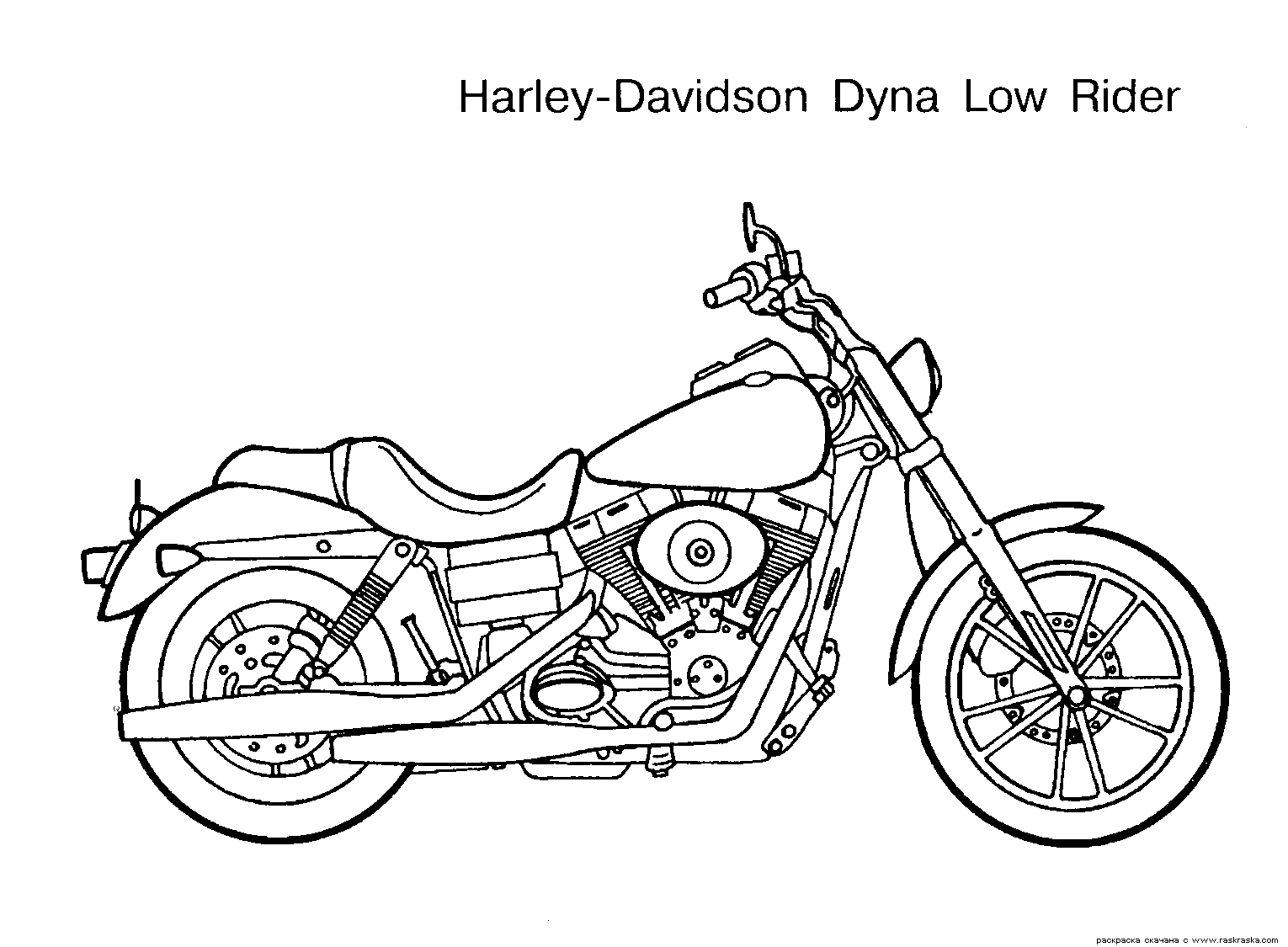 Desenho de Motocicleta cruiser para colorir