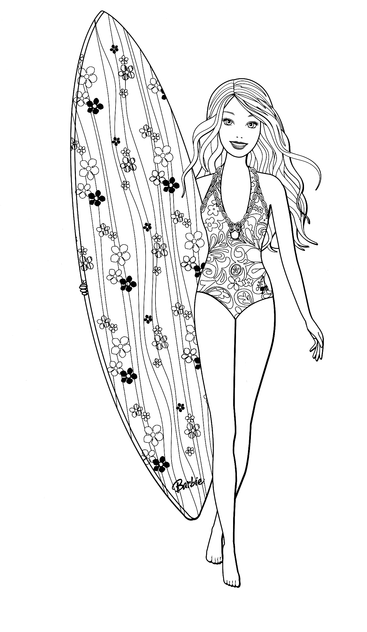 Barbie amigas surfistas para colorir - Imprimir Desenhos