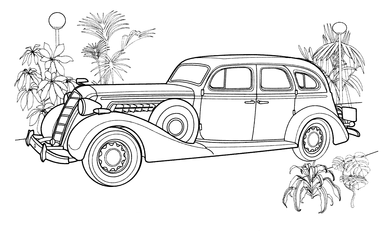 Desenho de Carro Antigo para colorir