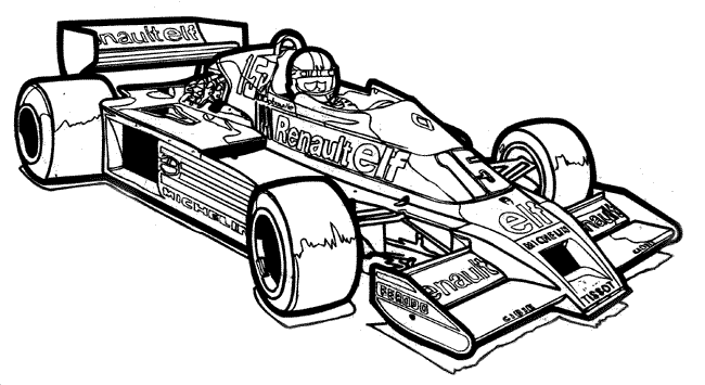 Coloring page - Carro de corrida dos anos 80
