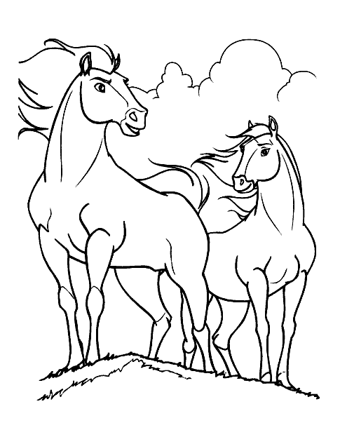 Coloring page - Cavalo no prado