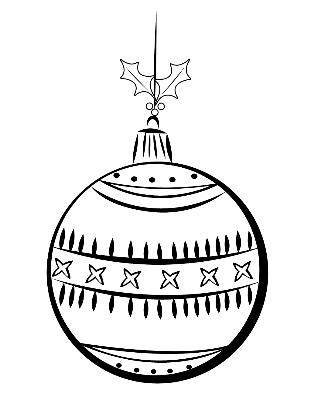 Desenho de Uma bola da árvore de Natal para Colorir - Colorir.com