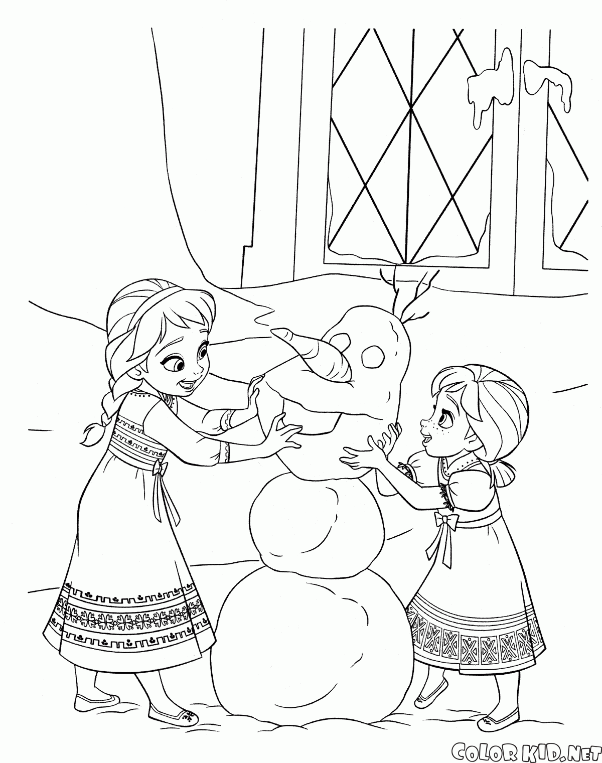 Elsa e Anna como uma criança