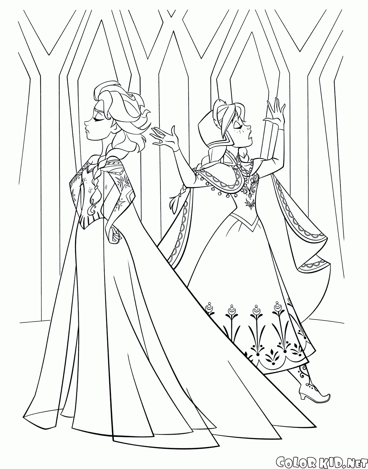 Elsa e Anna no castelo