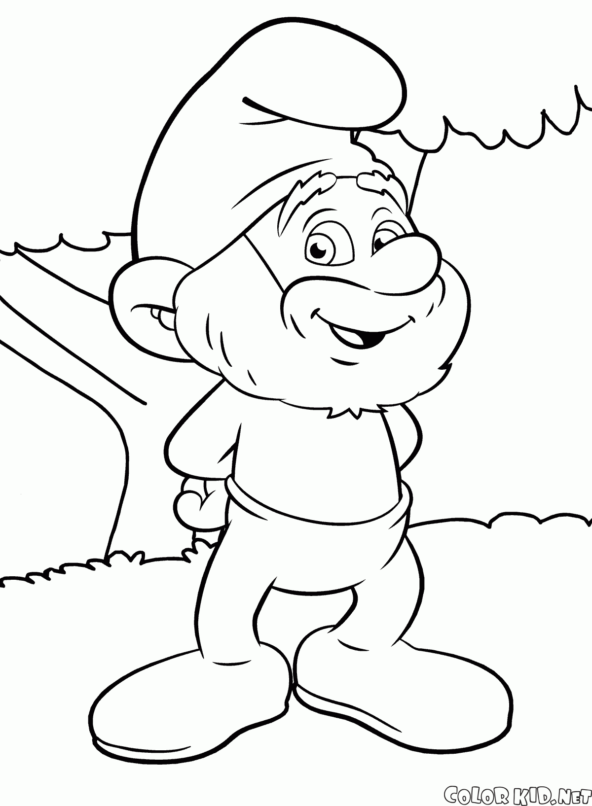 Coloring Page - Clumsy Smurf