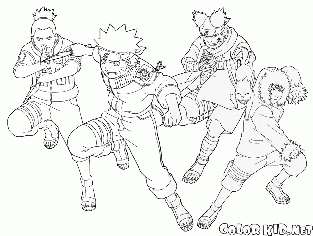 Os heróis de anime Naruto