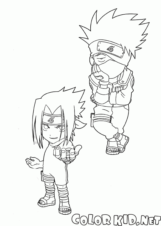 Coloring page - Kakashi e Sakura