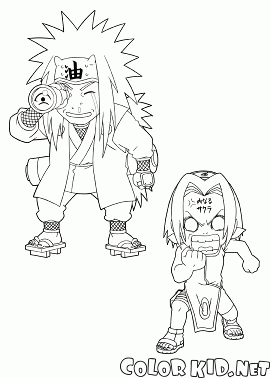 Coloring page - Naruto, Sasuke e Sakura