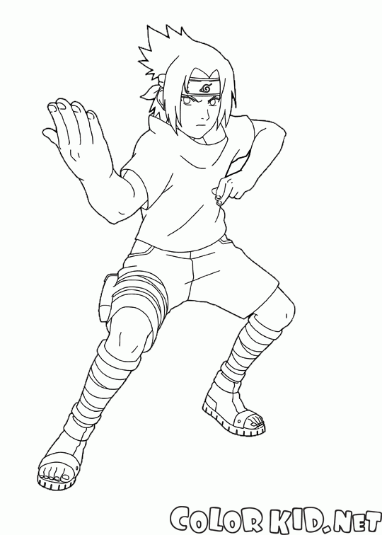 Coloring page - Ataque de Sasuke