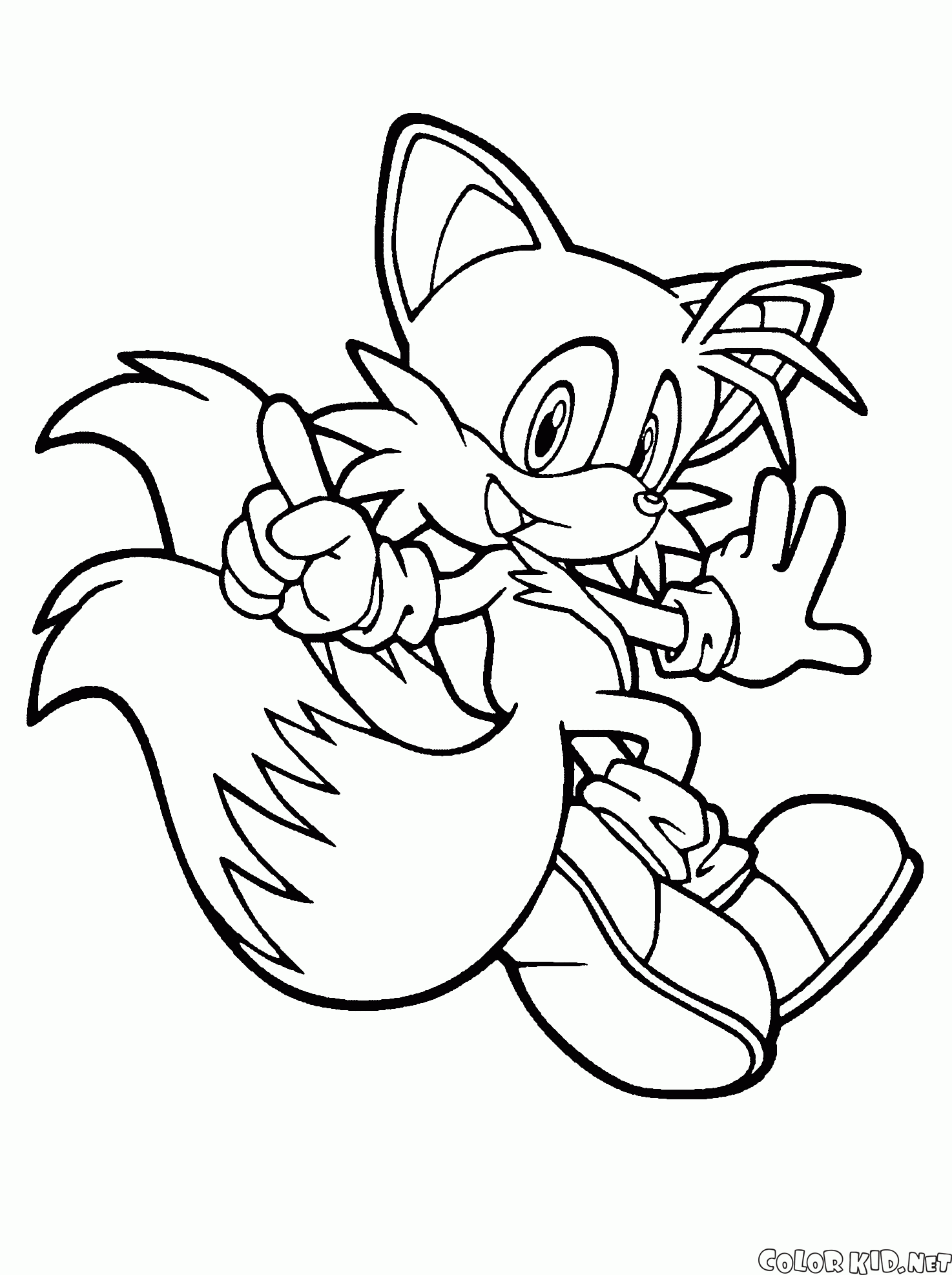 Sonic Tails para colorir