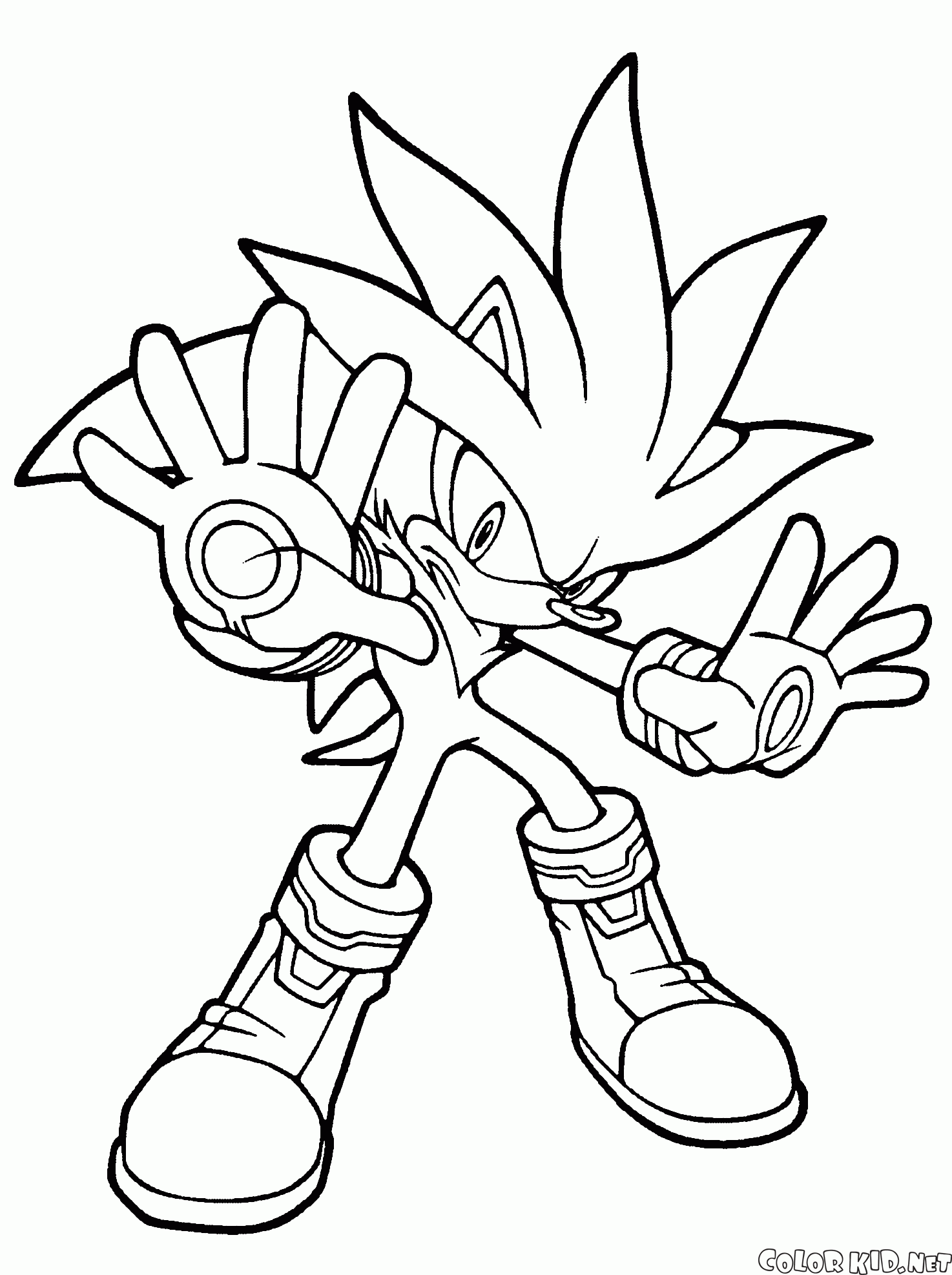 Sonic Shadow coloring page to print 