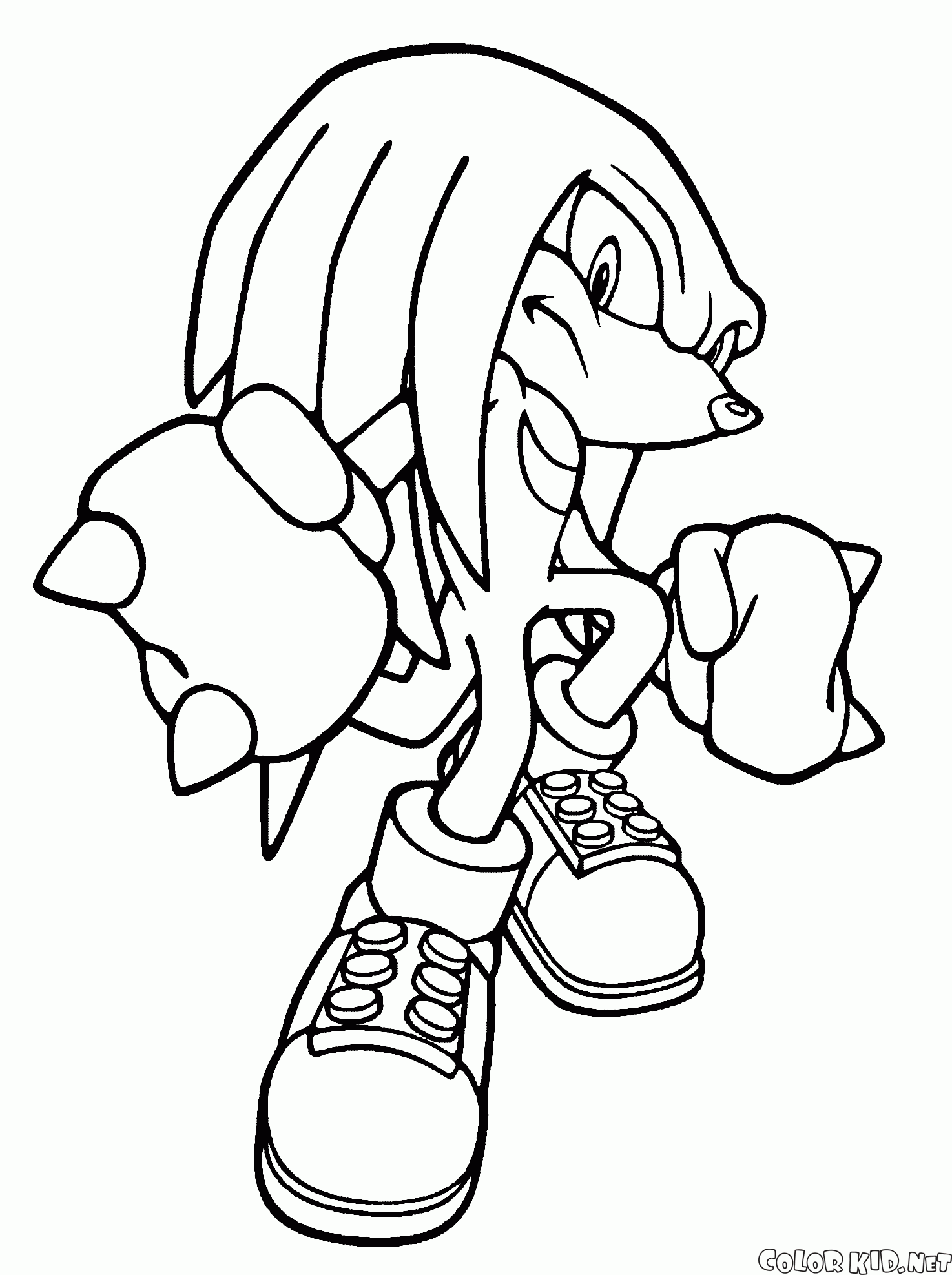 Desenho de Knuckles, a equidna para colorir