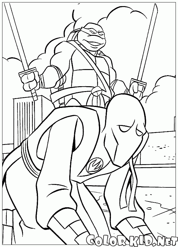 Desenho de Leonardo das Tartarugas Ninjas para colorir