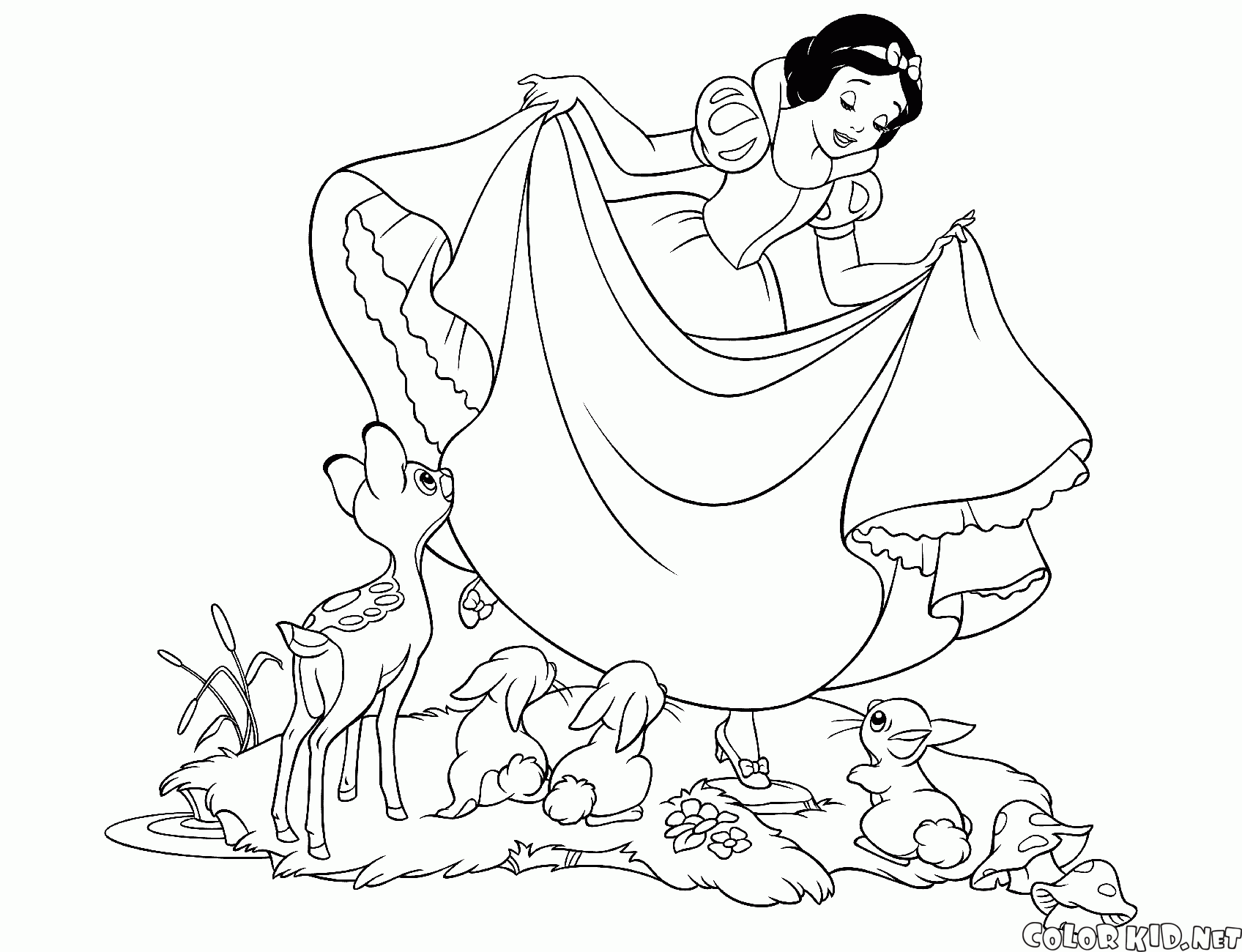 Desenhos de Branca de Neve e os Sete Anões para colorir - Páginas