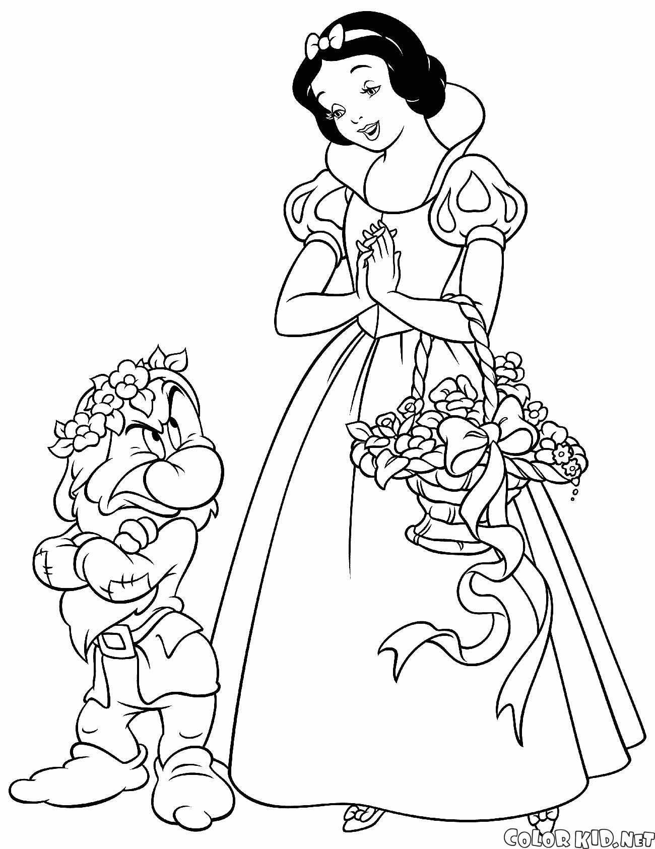 Desenhos de Branca de Neve e os Sete Anões para colorir - Páginas