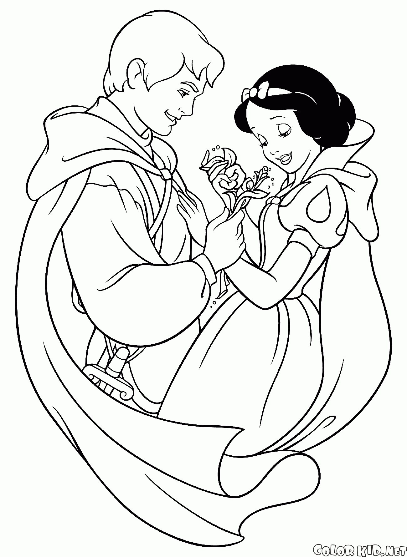 Branca de Neve e Príncipe 02 – Imagens para Colorir