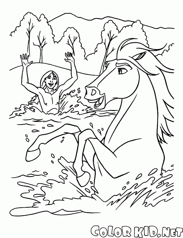 Desenhos para colorir de desenho de um cavalo selvagem para