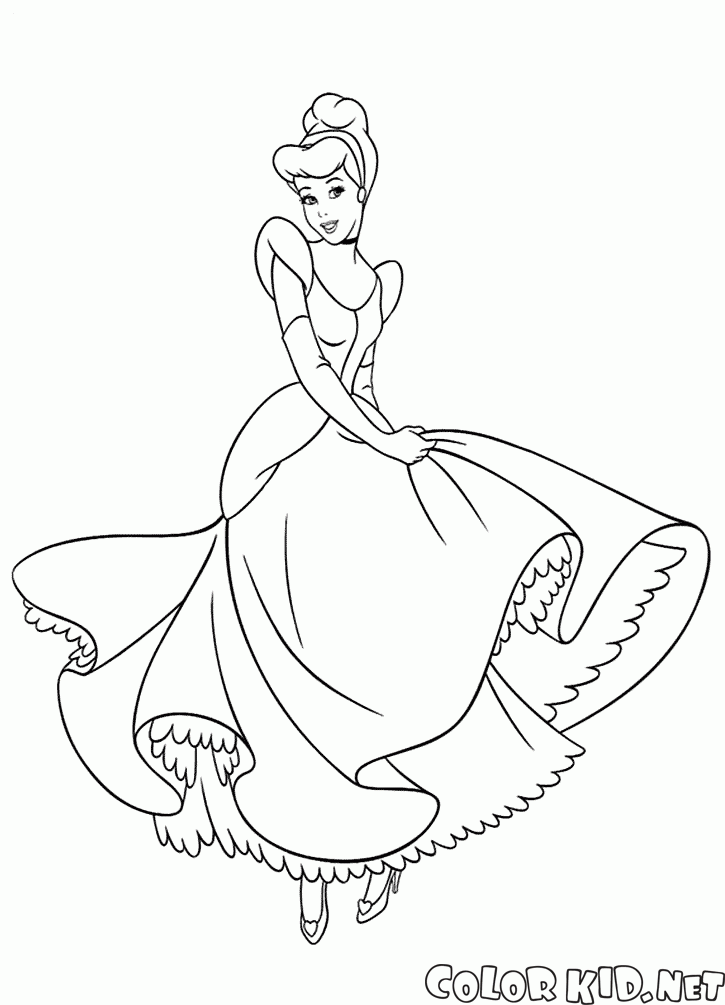 Cinderela em um vestido de baile