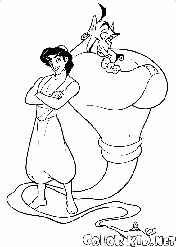 Aladdin e mágico Genie
