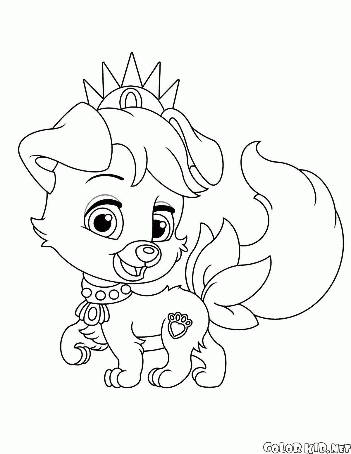 Desenho de Princesa com cachorro para Colorir - Colorir.com