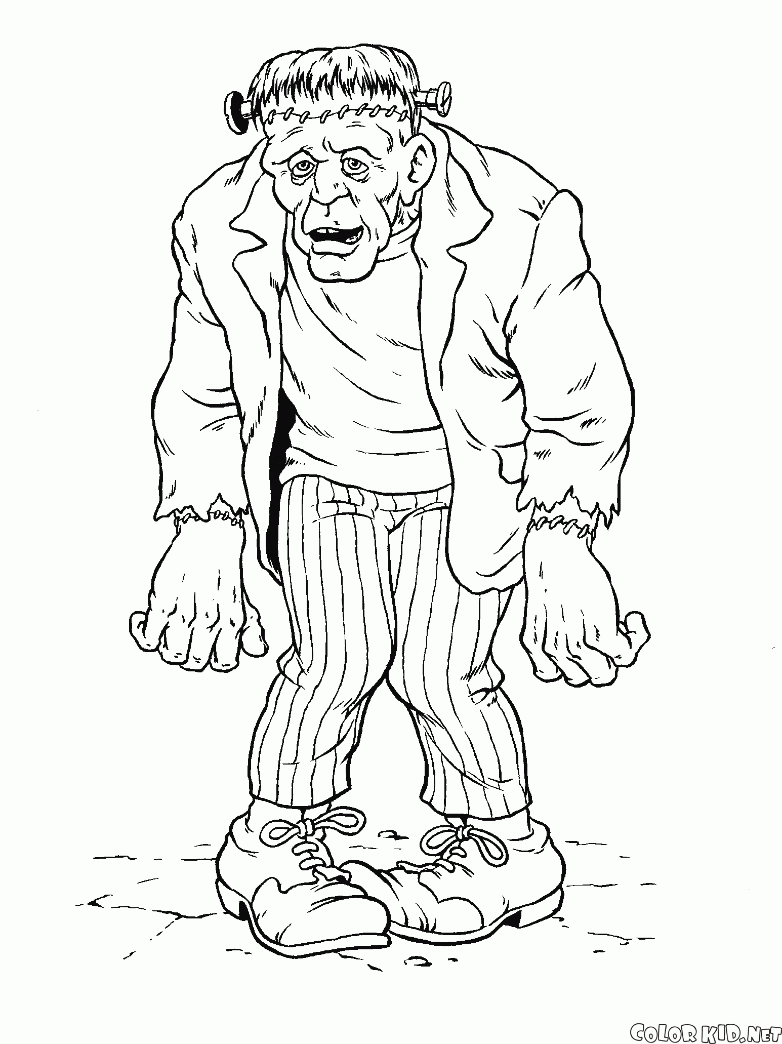 Desenho de Cara de Frankenstein para Colorir - Colorir.com