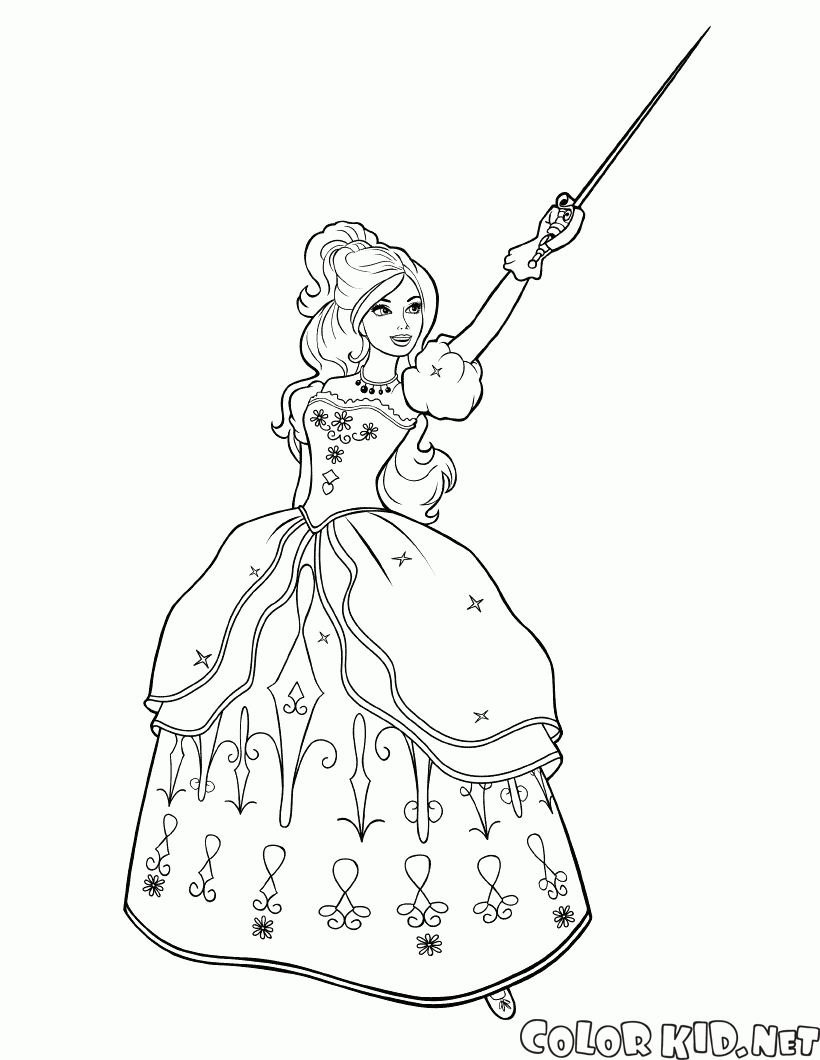 Coloring page - Barbie ea espada