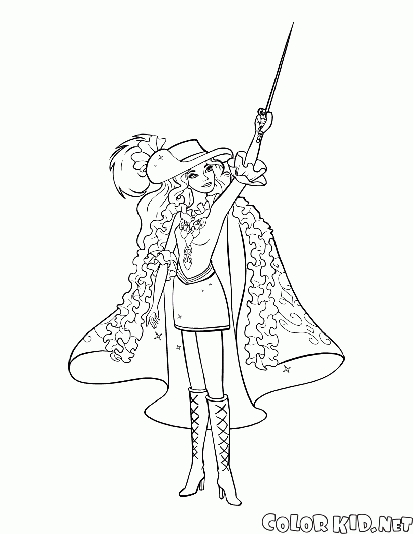 Coloring page - Barbie ea espada