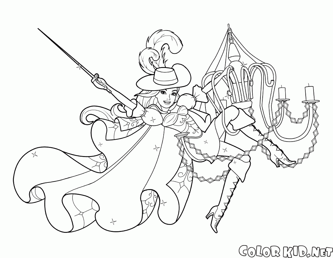 Coloring page - Barbie ea espada