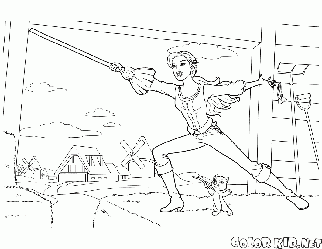 Coloring page - Barbie ea espada