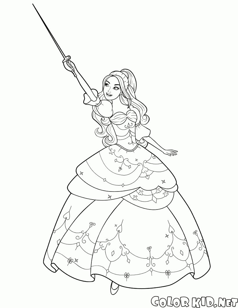 Coloring page - Barbie ea espada