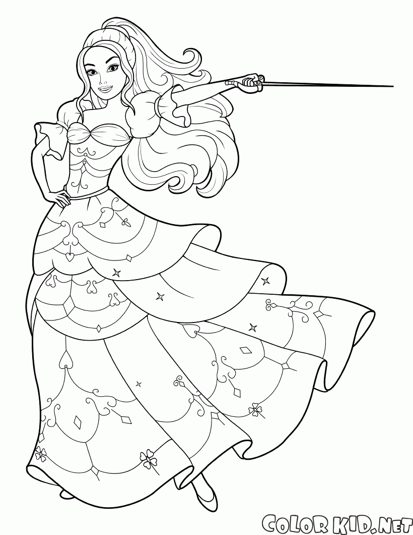 Coloring page - Barbie ea espada