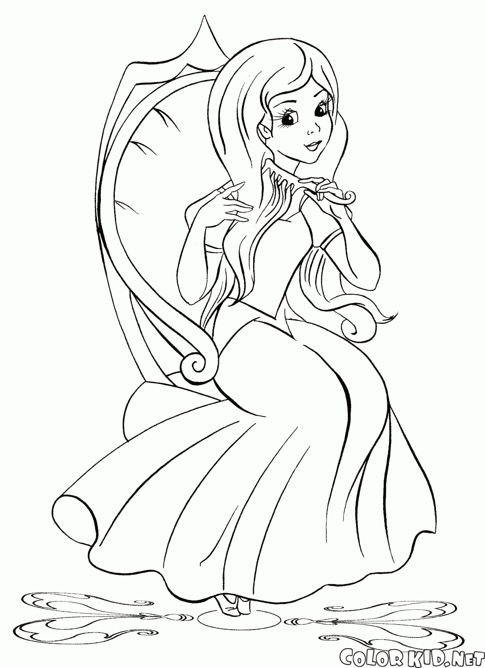 Desenho de princesa para colorir escova o cabelo personagem kawaii