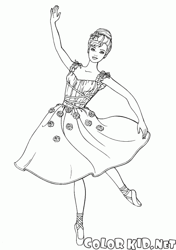 Desenho colorir barbie bailarina