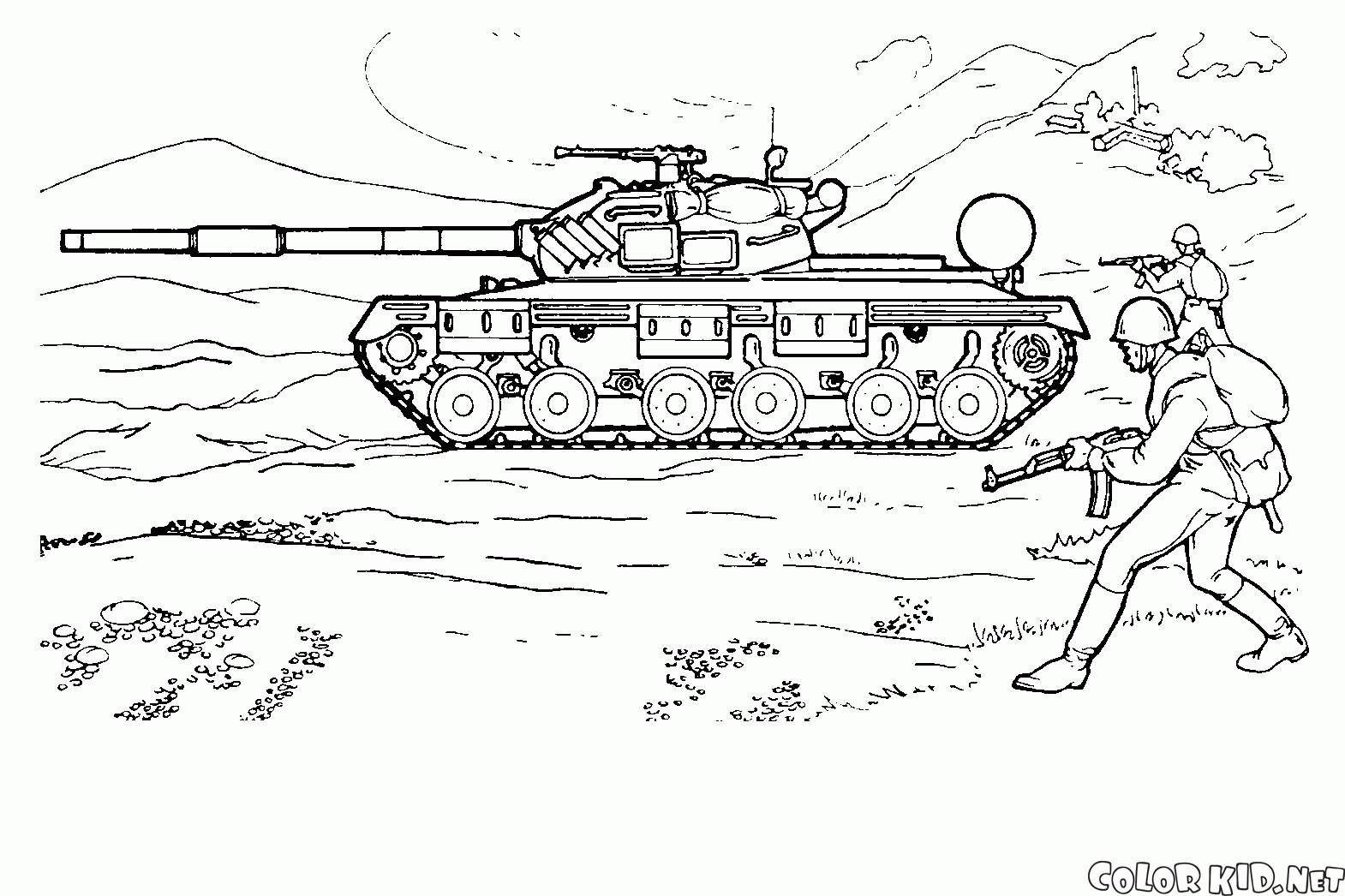 Tanque soviético em manobras