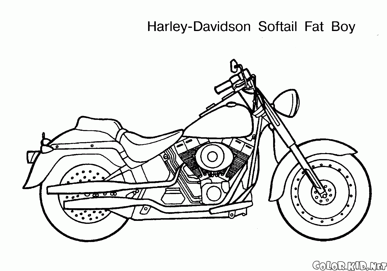 Coloring page - Motocicleta em um carrinho