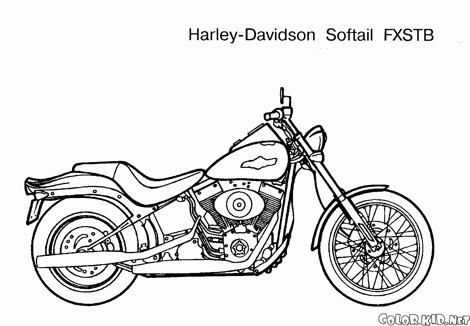 Desenho de Motocicleta harley para Colorir - Colorir.com