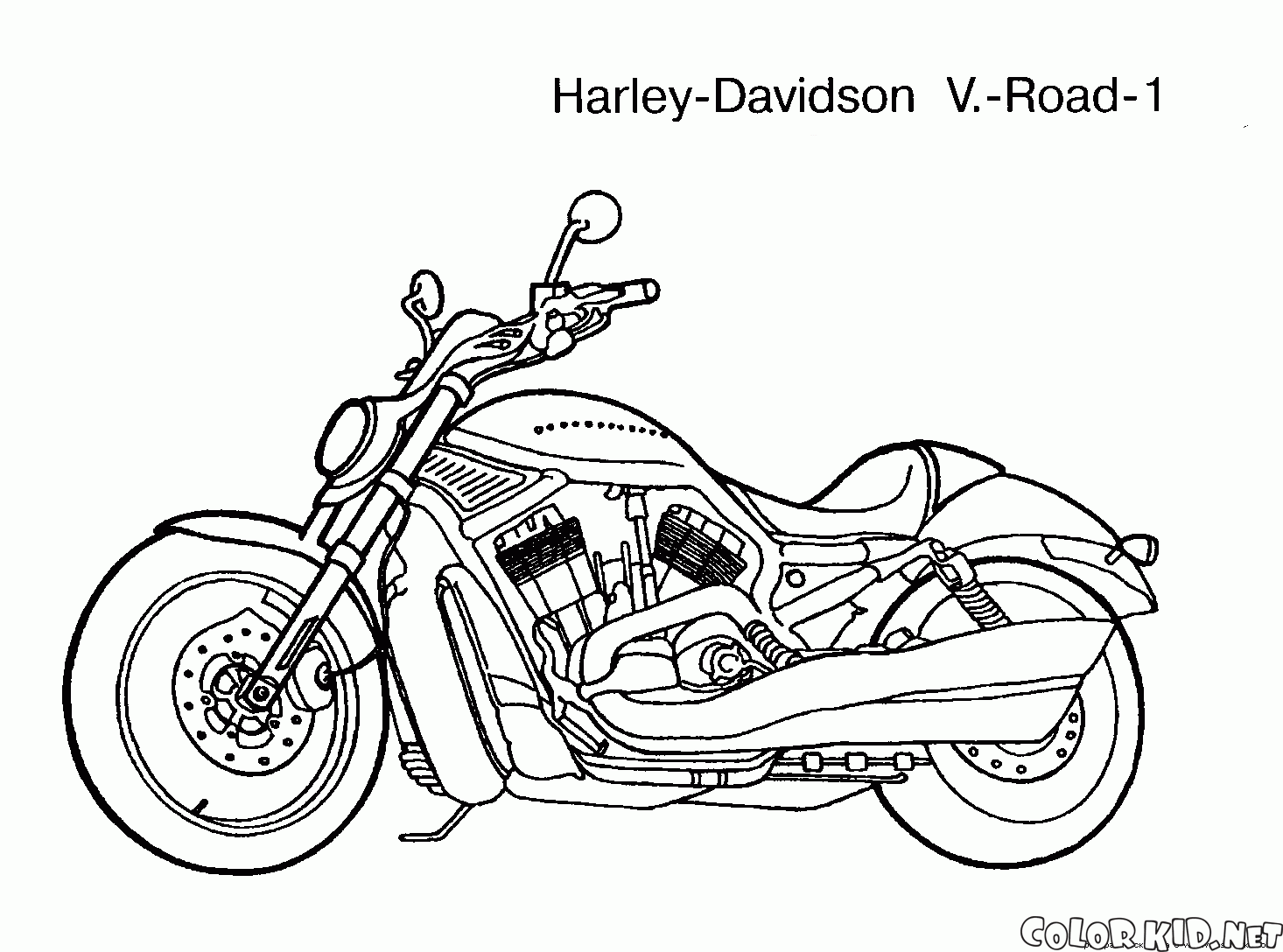 Desenhos para colorir de desenho de motoqueiros com suas harley davidson  para colorir 