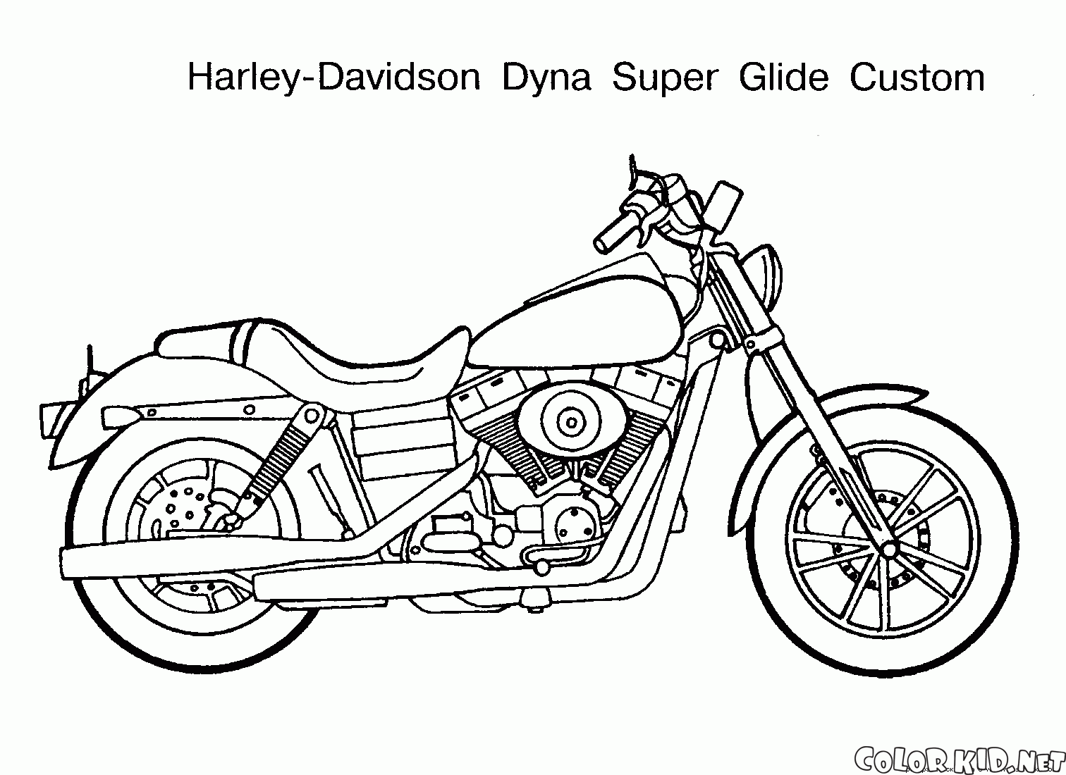 Desenho de Motocicleta harley para Colorir - Colorir.com