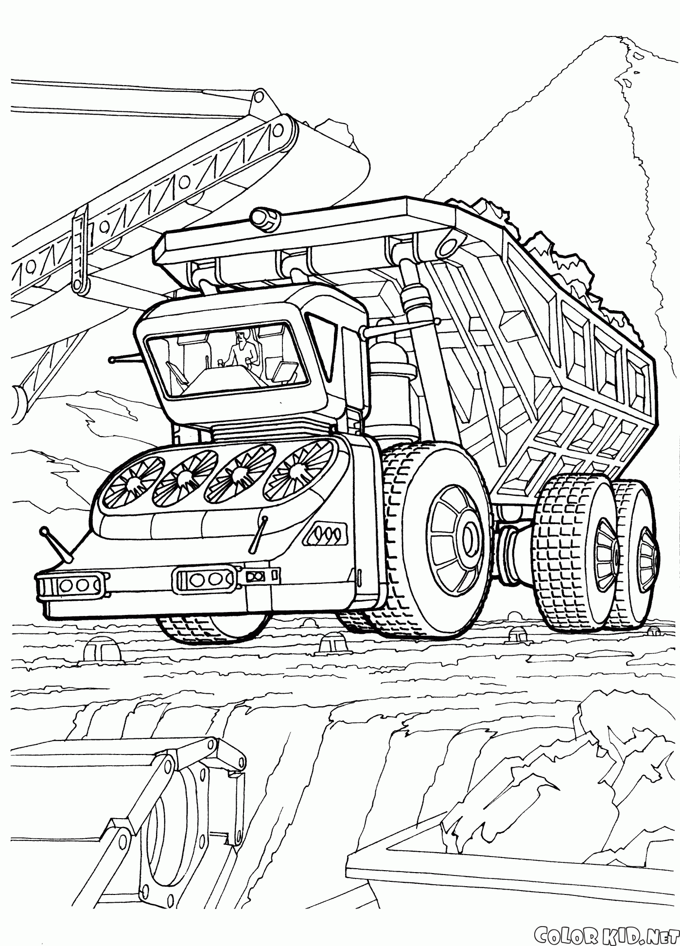 Coloring page - Reparação da motocicleta é difícil