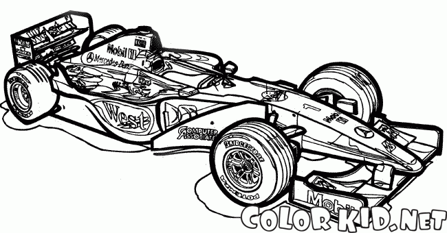 Coloring page - Carro de corrida dos anos 80