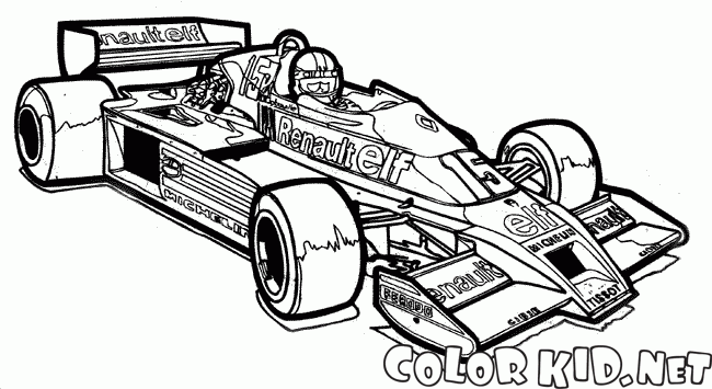 Desenho de carro de corrida antigo para colorir