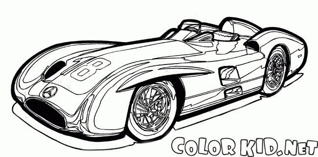 Coloring page - Carro de corrida dos anos 80