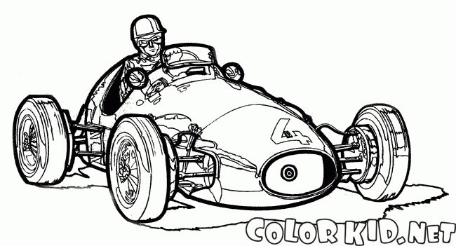 Coloring page - Carro de corrida dos anos 80