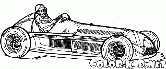 Coloring page - Carro de corrida dos anos 80