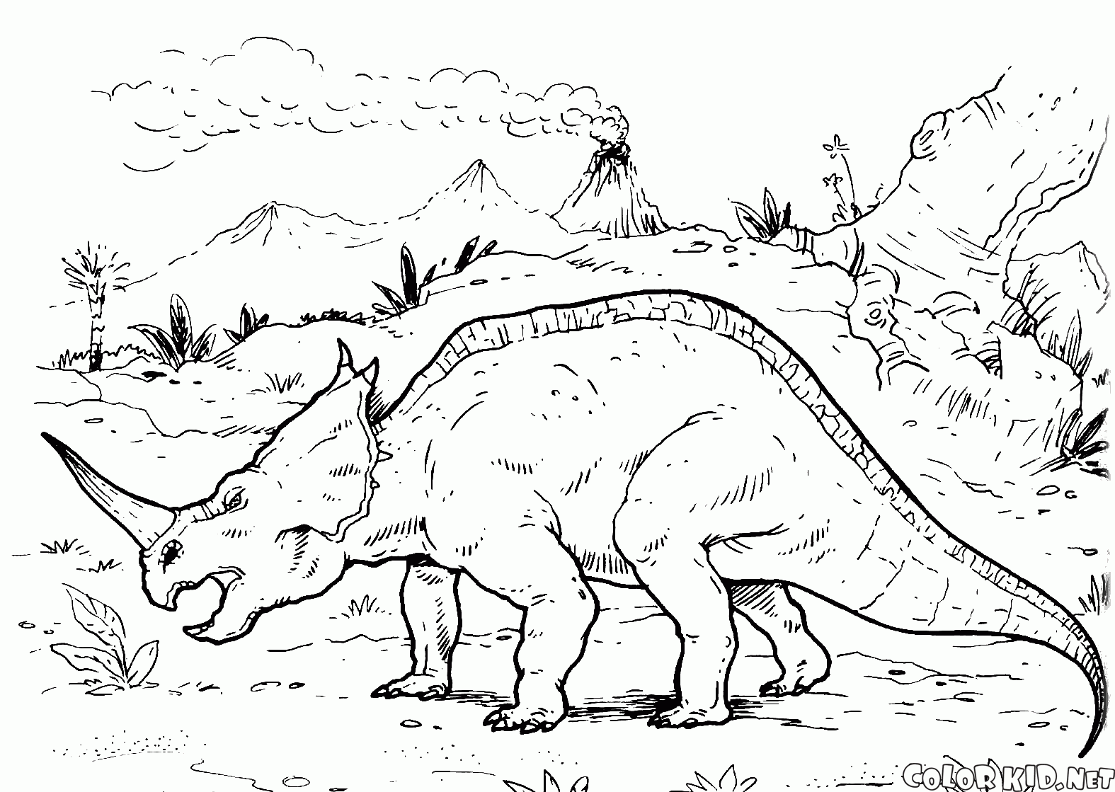 Desenho De Diplodocus Página Para Colorir Crianças Dino Diplodocid